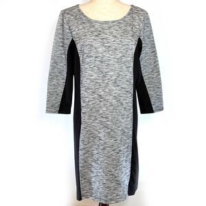 Old Navy Gray Black Knit Knee-Length Dress Large